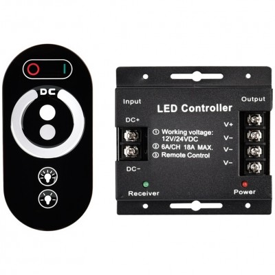 Μηχανισμός Dimmer με Controller Touch για Ταινία LED Μονόχρωμη 18A 12-24V DC IP20 30-33321